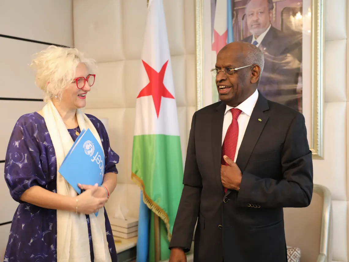 Etleva Kadilli, Directrice R&eacute;gionale de l&rsquo;UNICEF pour l&rsquo;Afrique de l&rsquo;Est et Australe et Abdoulkader Kamil Mohamed, Premier ministre de Djibouti. 