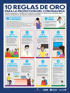 Afiche 10 Reglas de Oro para la Protecci&oacute;n del Coronavirus - Portada