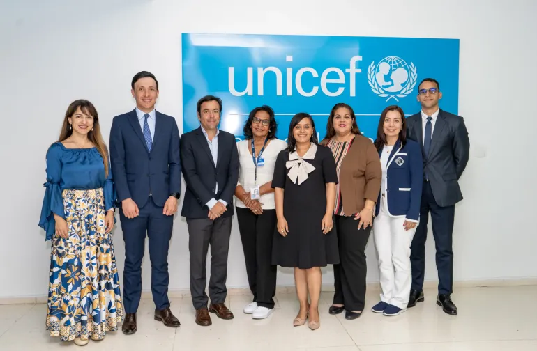 Representantes de la empresa farmacéutica MSD realizaron una visita institucional a la oficina UNICEF en RD