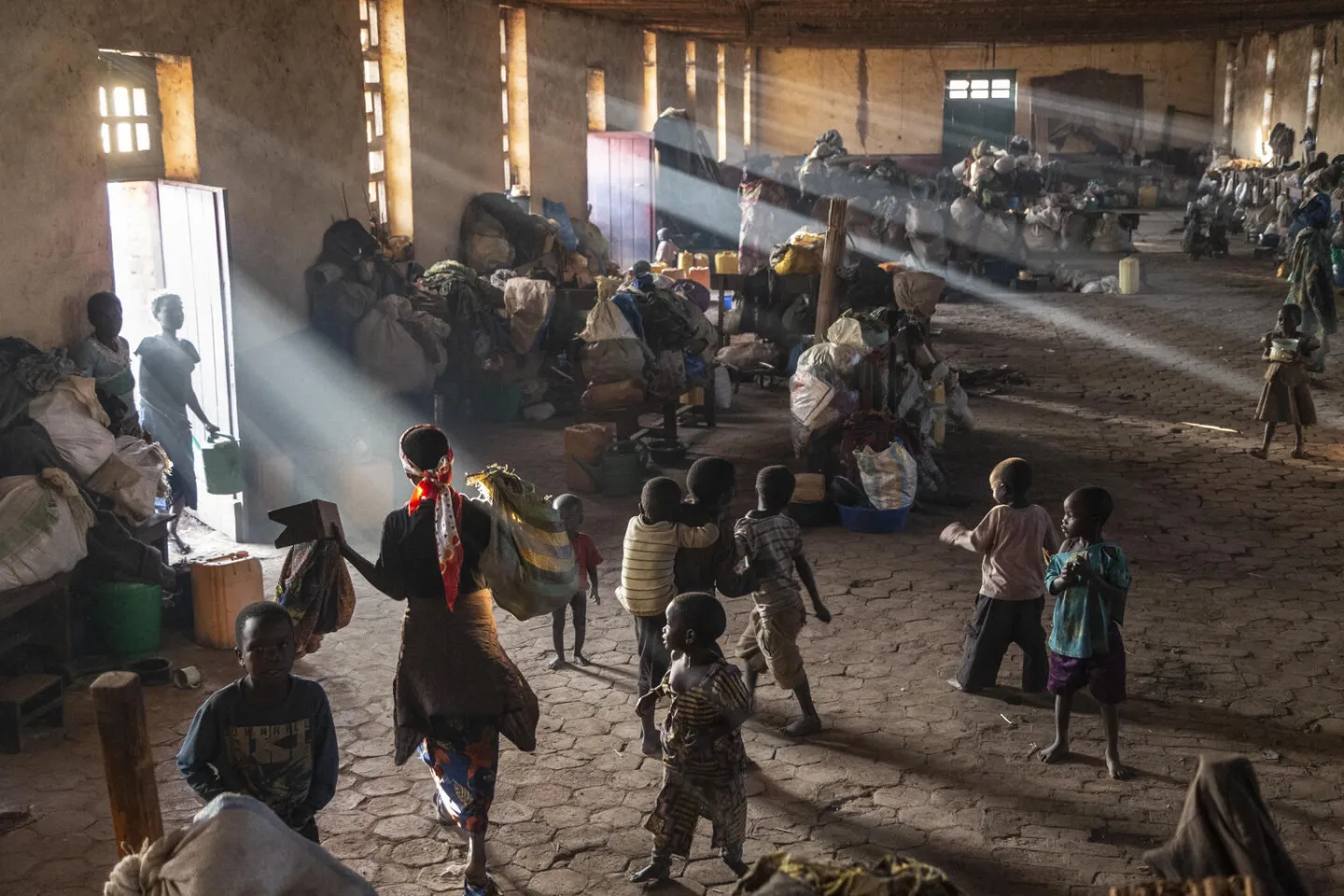 Internally displaced persons in a church