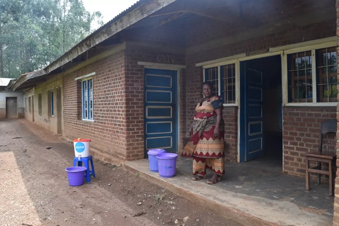 Aldegonde Katsoko, director of a high school in Mangina, epicenter of the Ebola outbreak.