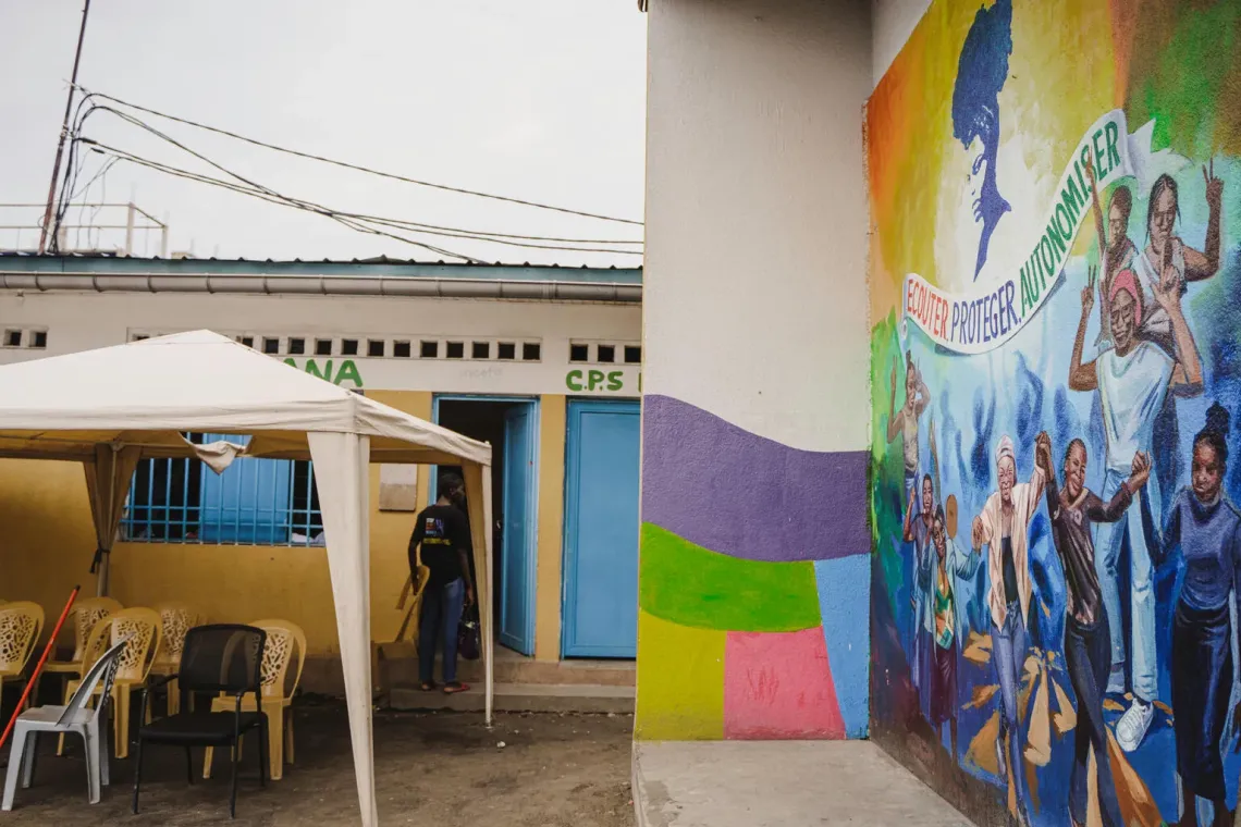 DRC. A mural is pictured in the courtyard of the Toyokana Safe supported by UNICEF.