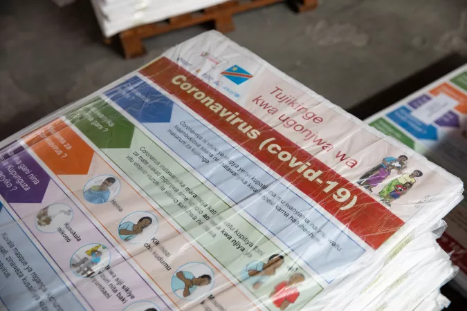 Une affiche de sensibilisation contre le coronavirus