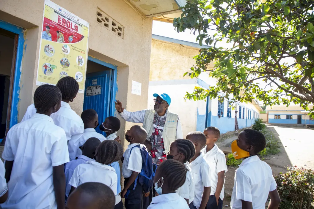 A UNICEF staff member