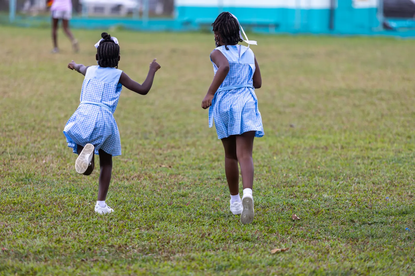 Children in Trinidad play during a school break