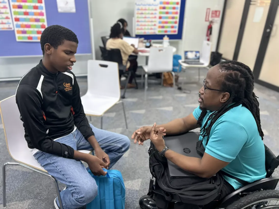 Child Rights Ambassador, Arjun with his mentor, Christopher Gilkes