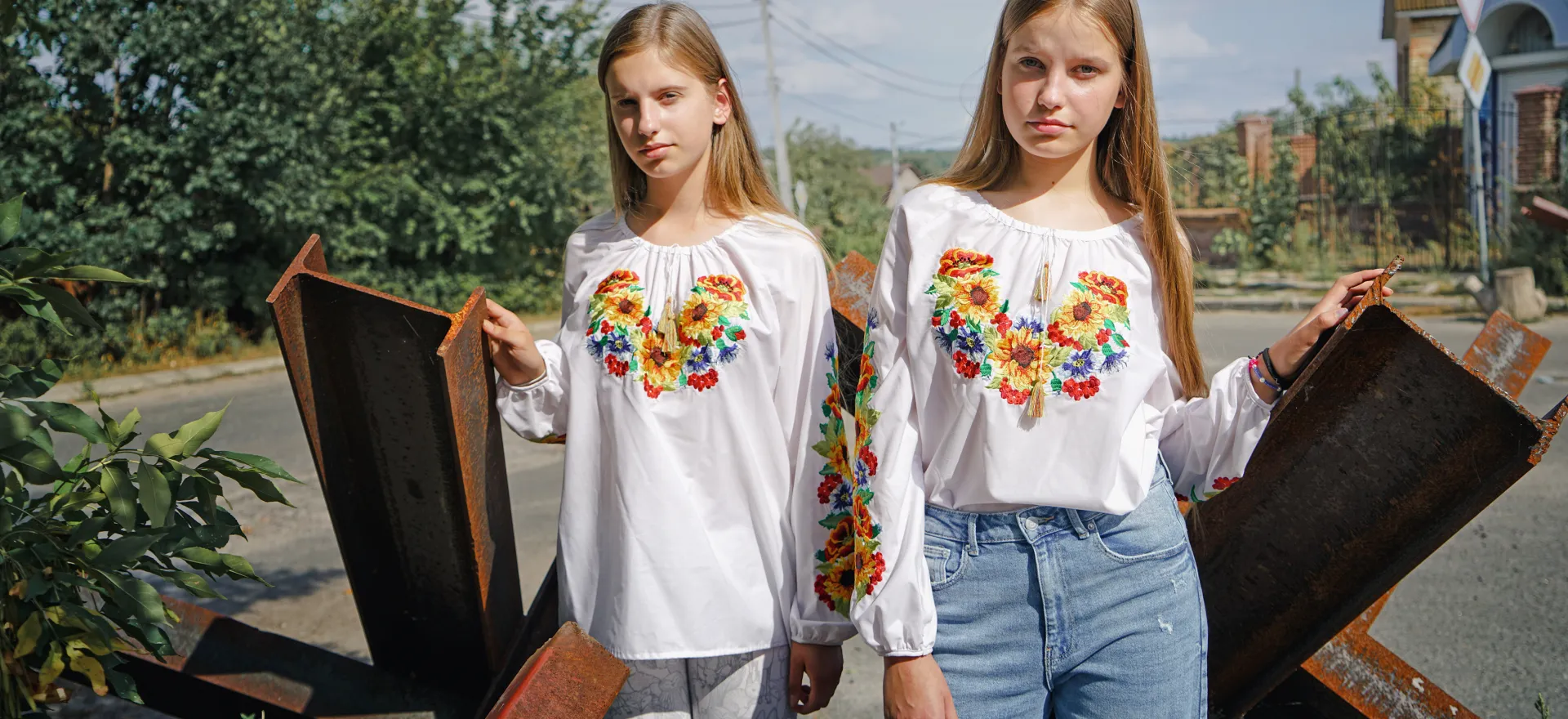 Two sisters from a village near Kyiv are finding ways to overcome the distress of war 
