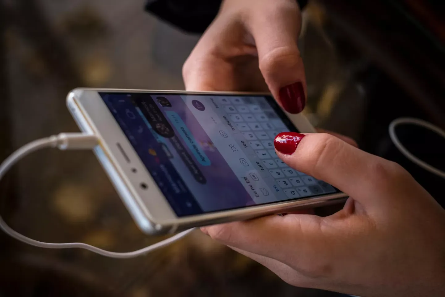 A girl texting on her phone