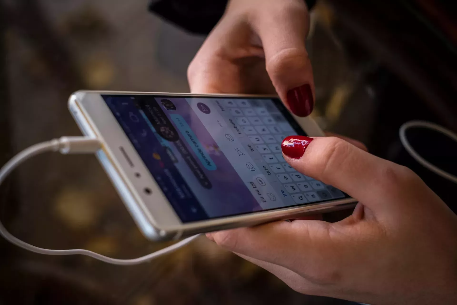 A girl texting on her phone