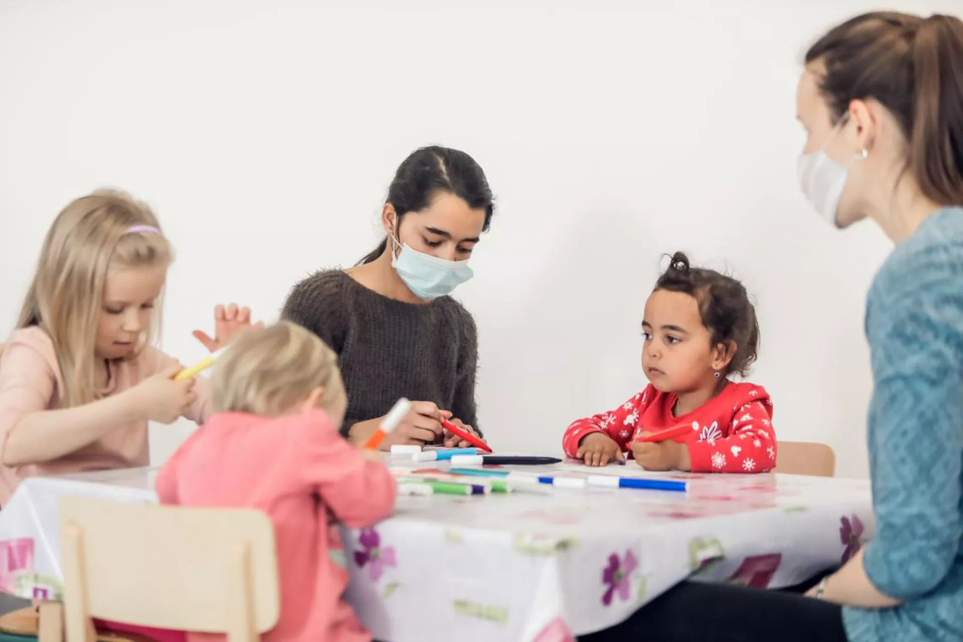 Children at a play hub