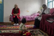 Mother, child and nurse in Kyrgyzstan