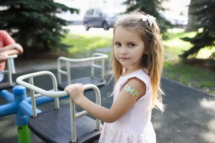Liza, who received a vaccination at the Institute of Mother and Child in Warsaw. Her family arrived in Poland from the Volyn region following the escalation of the war in Ukraine.