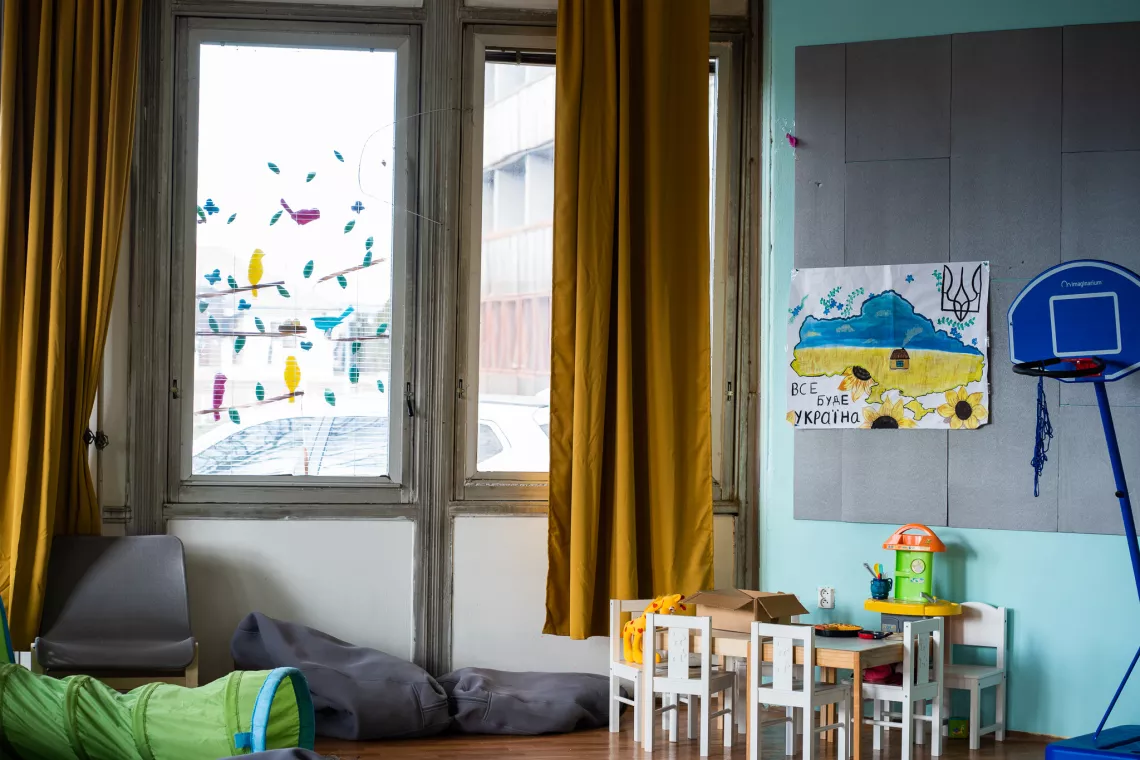 One of the common rooms in Humanitarian Center in Gač&iacute;kovo.