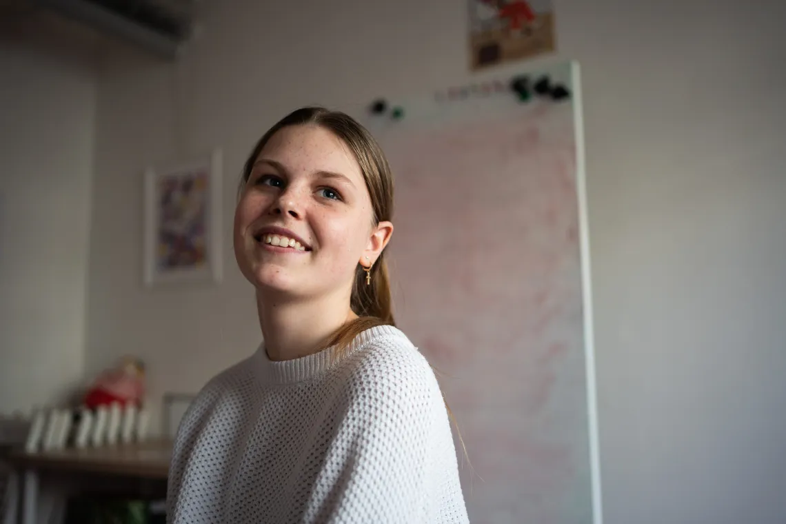 15 years old Marianna from Kramatorsk, Ukraine, in Humanitarian Center in Gač&iacute;kovo.