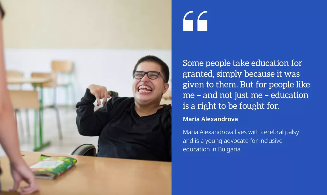 Maria and her best friend Vanessa in a classroom of Kozma Tritchkov Secondary school in Vratsa, Bulgaria. July 2019.