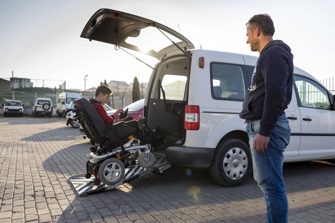 Rijad Mehmeti, a young boy with severe case of cerebral palsy
