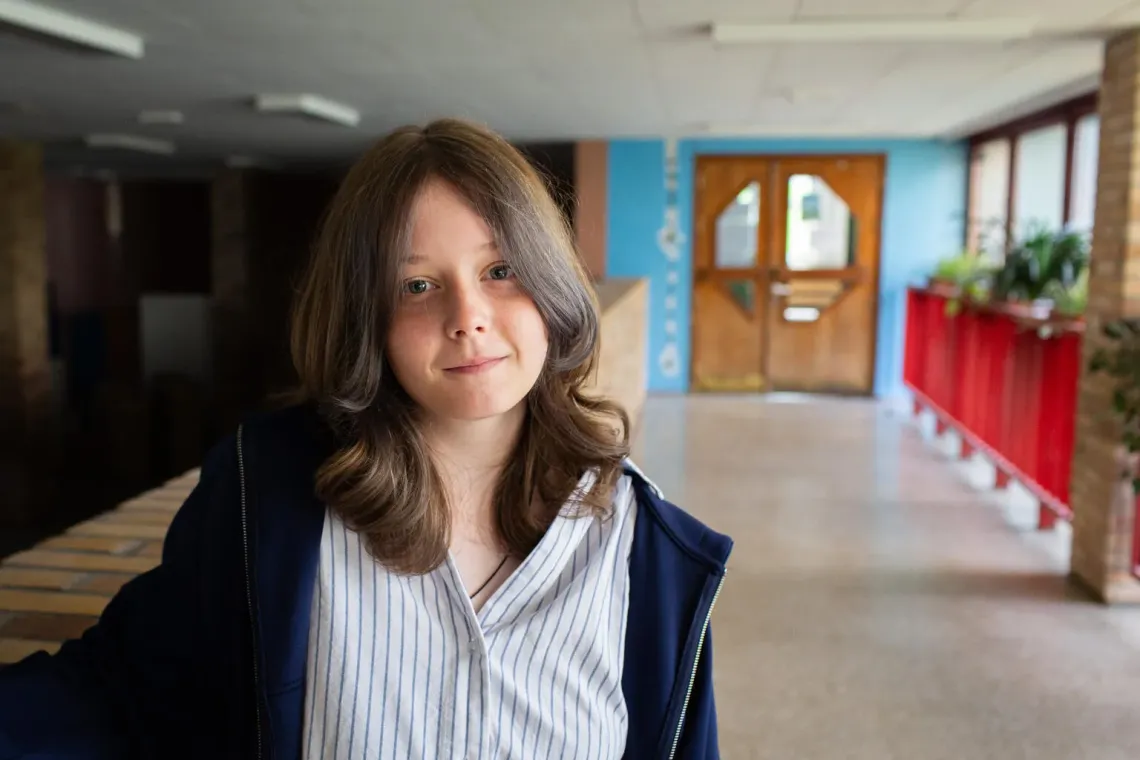 Masha, 12, arrived in Poland from Kharkiv in 2022. Today, she is one of the most engaged members of her school's "Mystery Book Club", helping classmates feel included and supported.