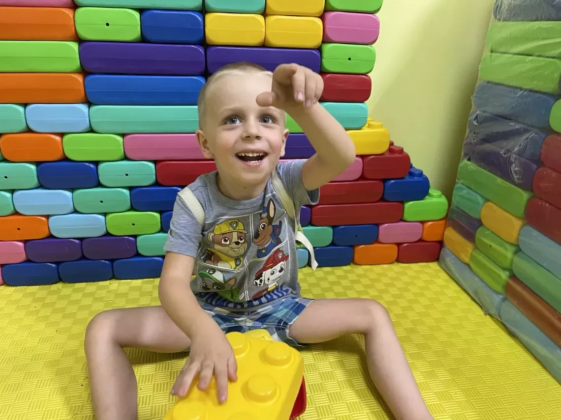 All children are entitled to getting the support they need to thrive. Before receiving support for his ASD, five-year-old Tymofii, shown here in 2024, had frequent tantrums and didn't speak at all. "He plays and smiles now. These are incredible achievements," his grandmother said.