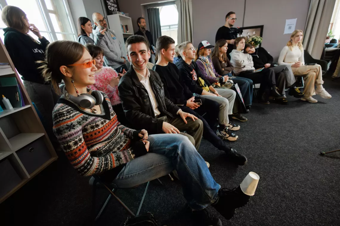 Young people at a youth centre in Chernihiv, Ukraine, which was set up to support their mental health and give them a way to connect with peers. Multiple studies have found links between poor mental health and feeling fatigued.
