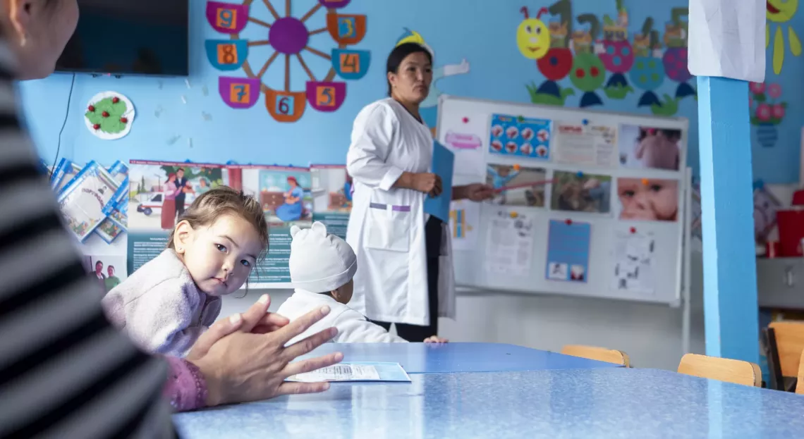 Kindergarten teachers and imams are helping doctors in the fight for the immunization of children in Batken oblast. Kyrgyzstan. September 2024.