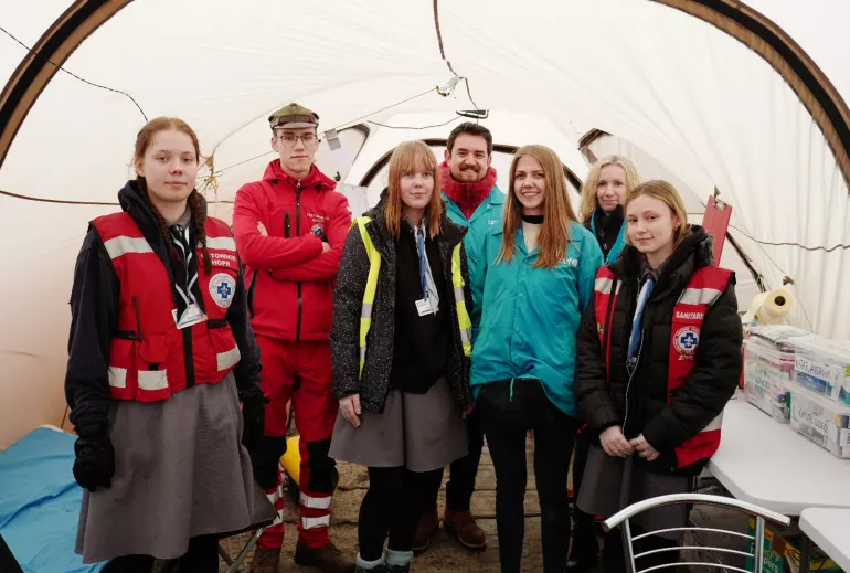 UNICEF workers with members of the Scouting Association of the Republic (Poland)
