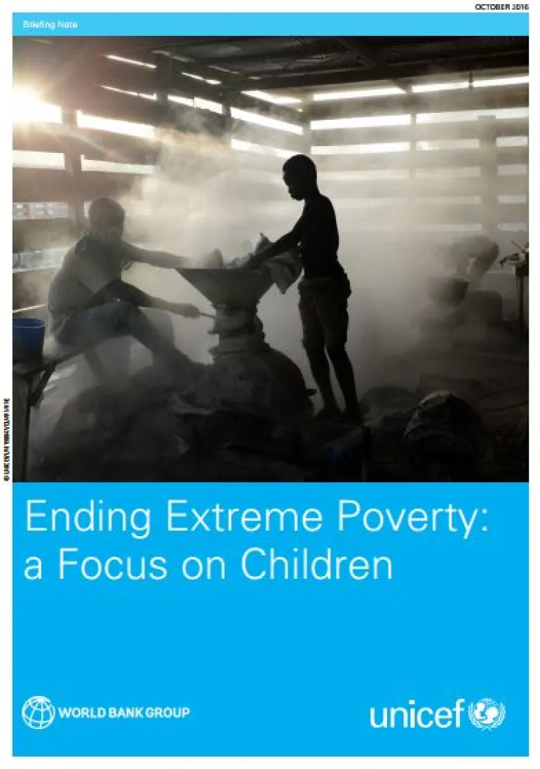 Report cover for Ending Extreme Poverty: A Focus on Children