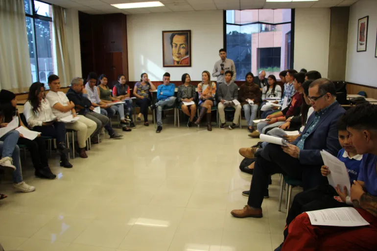 En la Universidad Andina Sim&oacute;n Bol&iacute;var se llev&oacute; a cabo un Conversatorio con Ni&ntilde;os, Ni&ntilde;as y Adolescentes de todo el Ecuador.