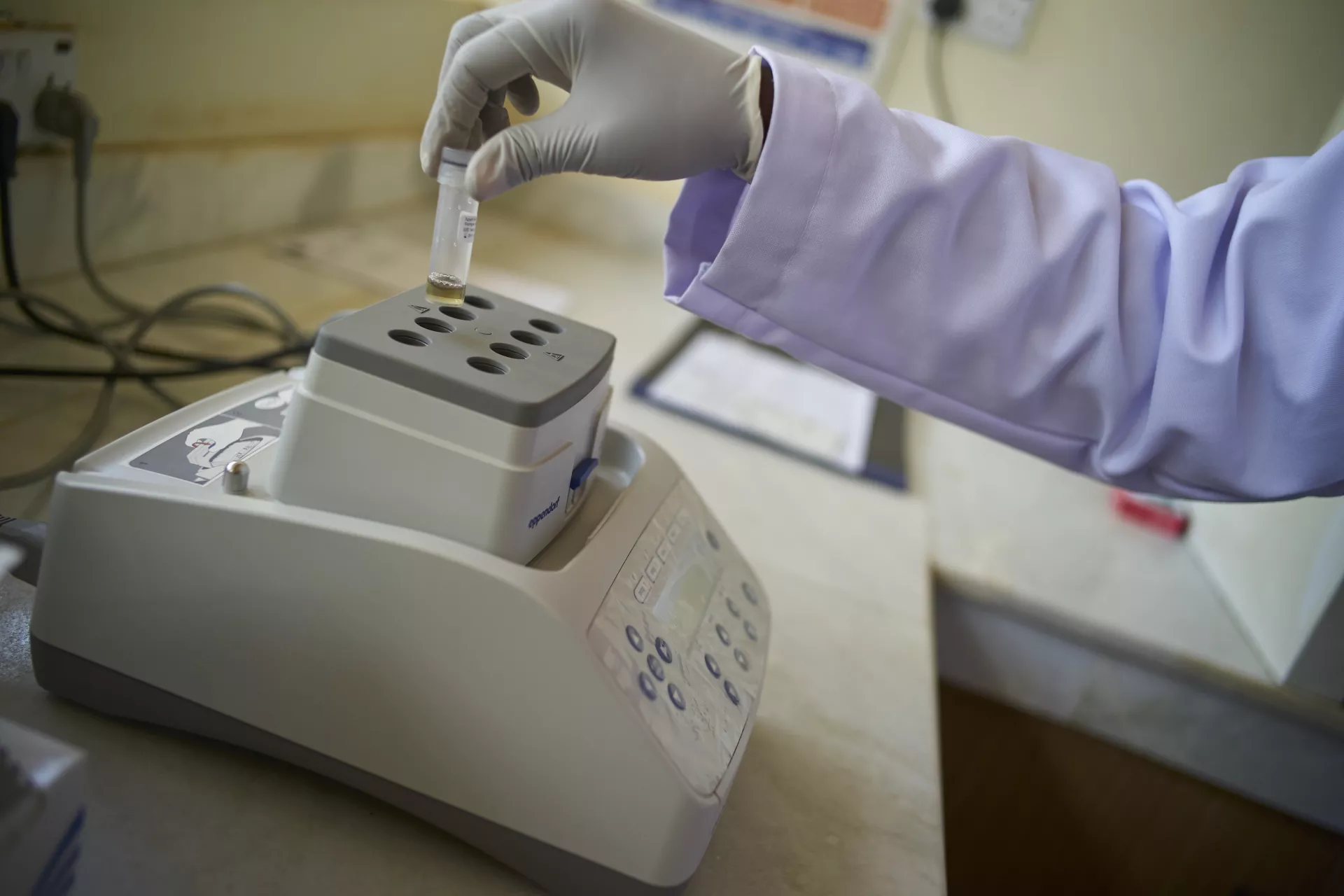 A technician conduct PCR test for HIV at a lab in Yala Sub-County Hospital in Kenya.