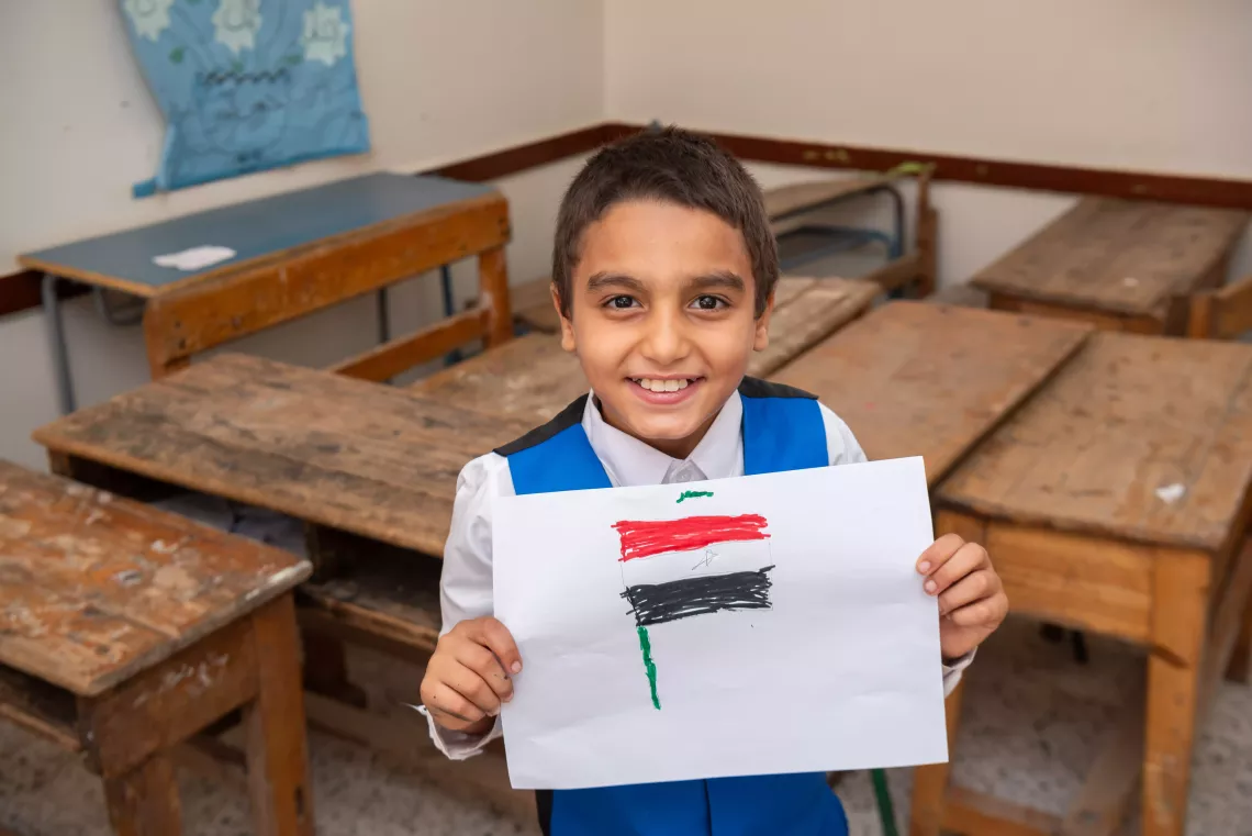 UNICEF invites non-Egyptian children to participate in summer schools for the first time   Every year, some Egyptian public and private schools conduct summer activities for their students. This year's summer activity at the 6th of October Comprehensive School for Basic Education was different. With the support of UNICEF, the Ministry of Education and Technical Education opened the doors of 500 public schools in 5  governorates (Cairo - Giza - Qalyubia - Alexandria - Damietta - Sharqia) to offer summer acti
