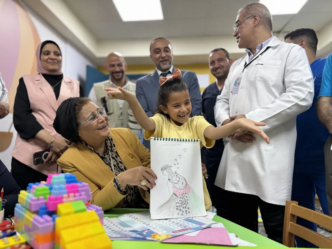 Rahaf from Khan Younes at Child Friendly Space at Arish Hospital