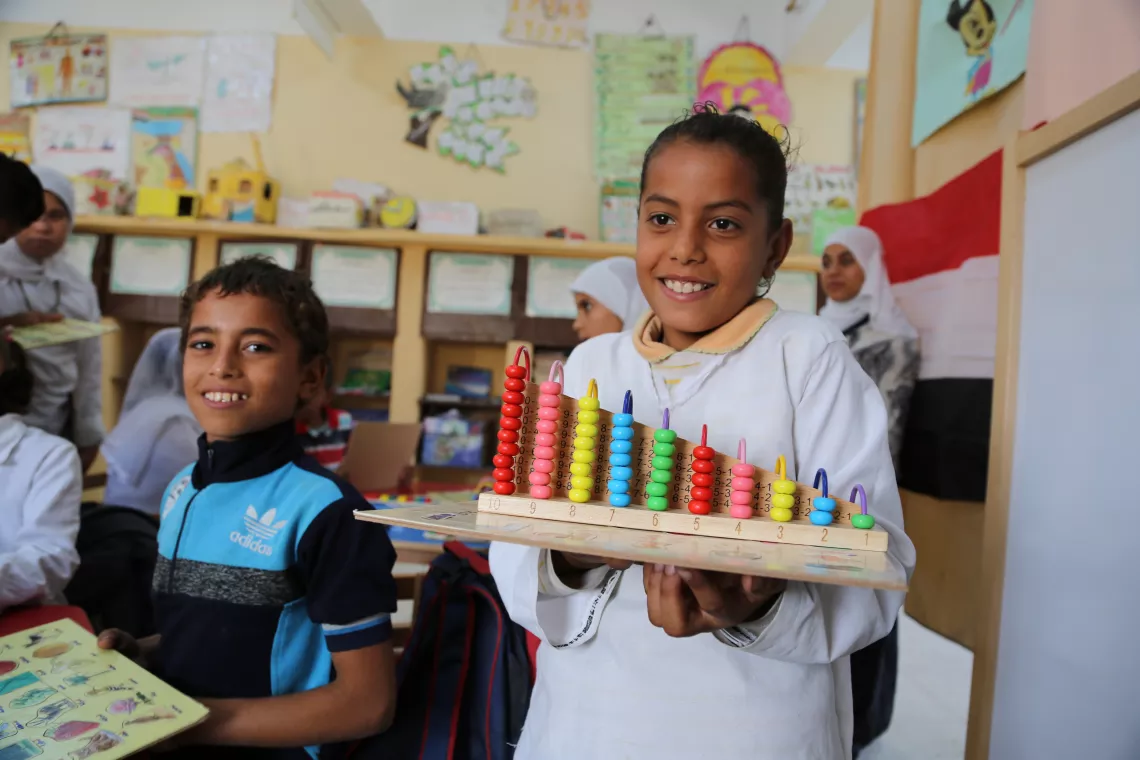 European Union (EU) funding helped UNICEF reach the most deprived children in Beni Suef  through community schools