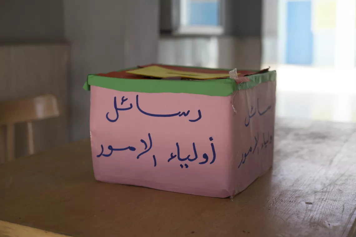 Parents are asked to write their requests and complaints and put it in a box; a simple communication tool that allows the ECD voluntary center to monitor and develop its own performance. This tool also keeps the anonymity of parents and hence encourages them to speak out freely.