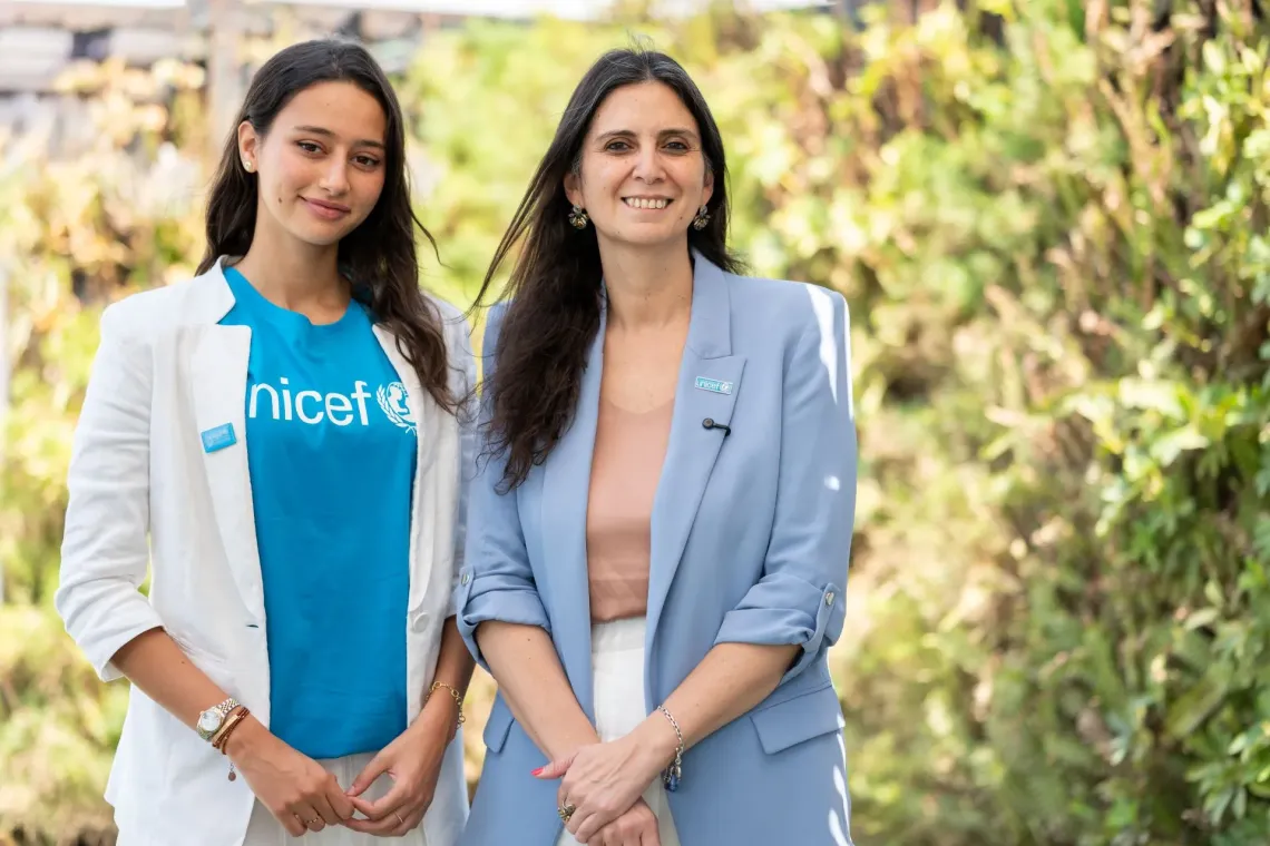 UNICEF Rep posing with Lina Sophia