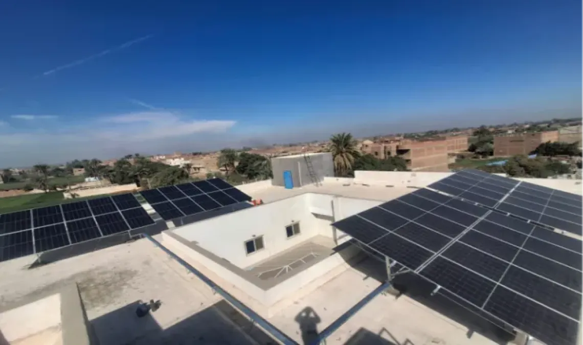 Solar panels on rooftop