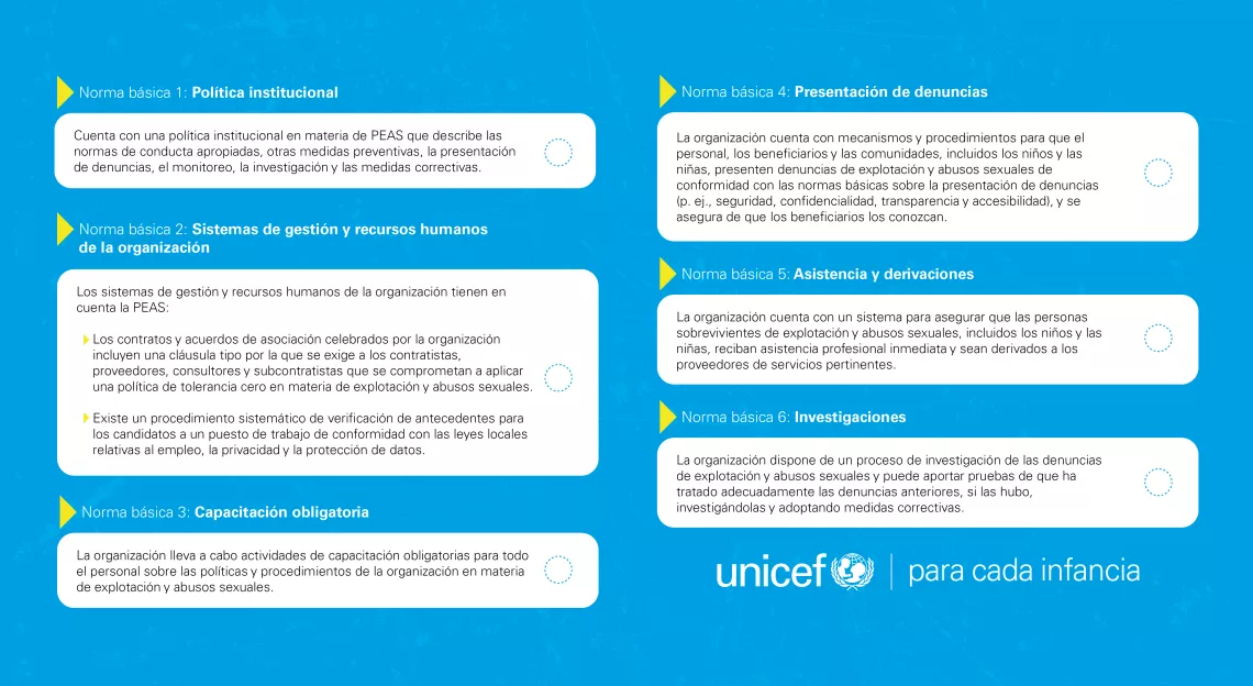 Imagen sobre los Criterios de evaluaci&oacute;n de riesgo en PEAS para socios implementadores de UNICEF