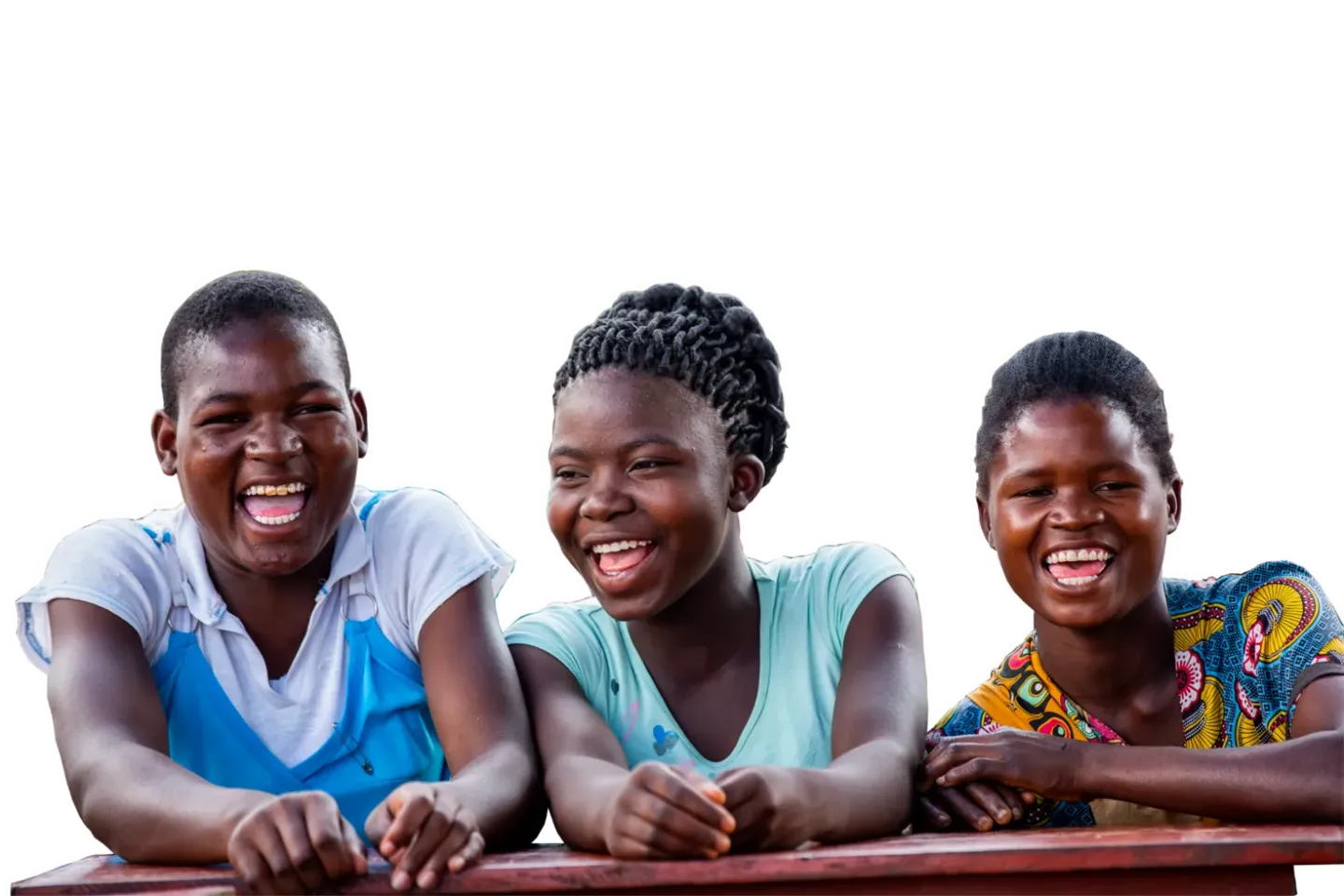 Adolescent girls smiling 
