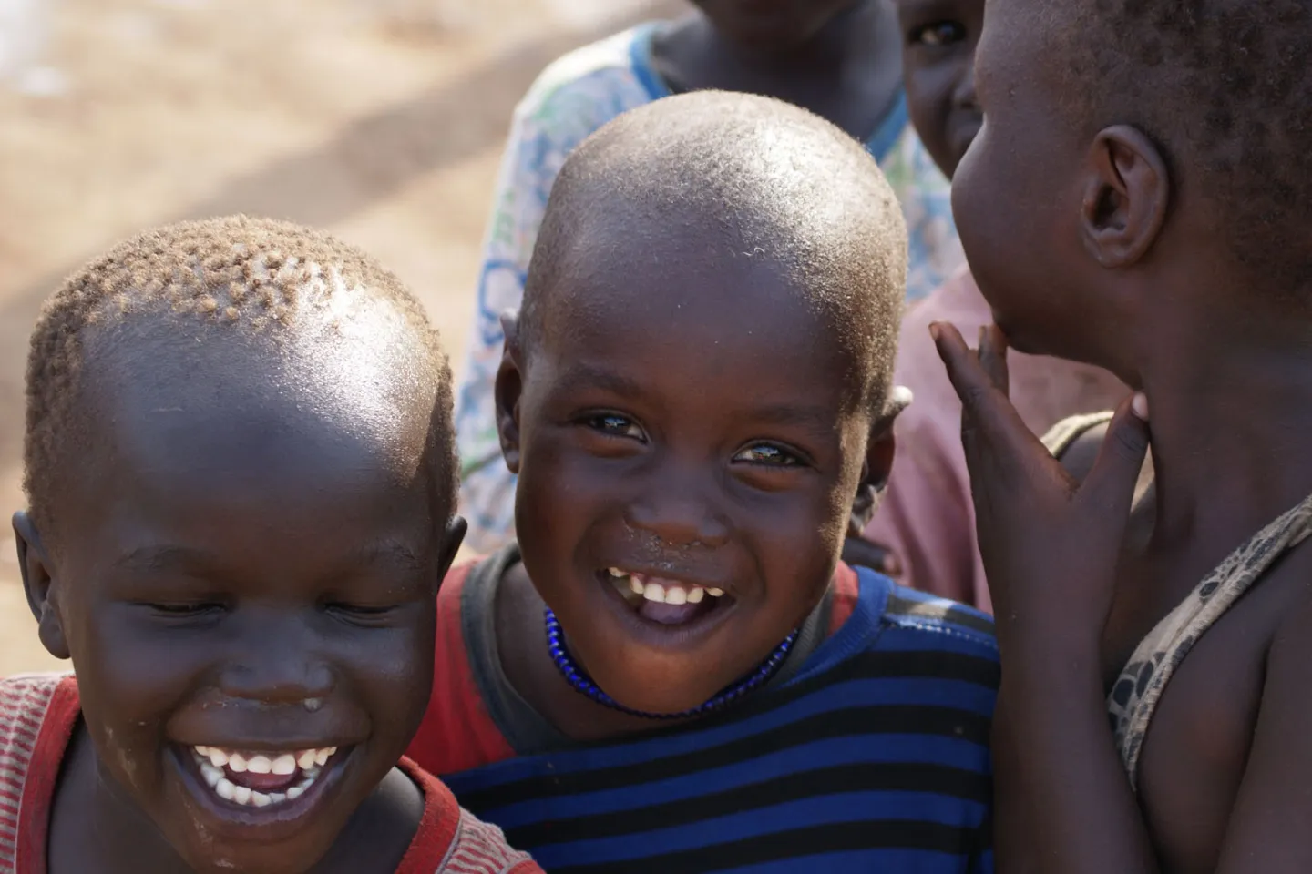 Children in South Sudan smiling and laughing