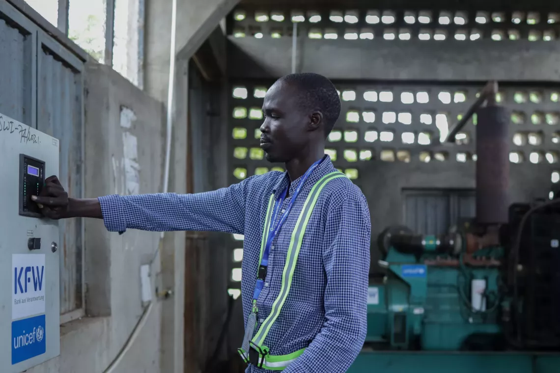 Nhial manages the Itang water supply system. 