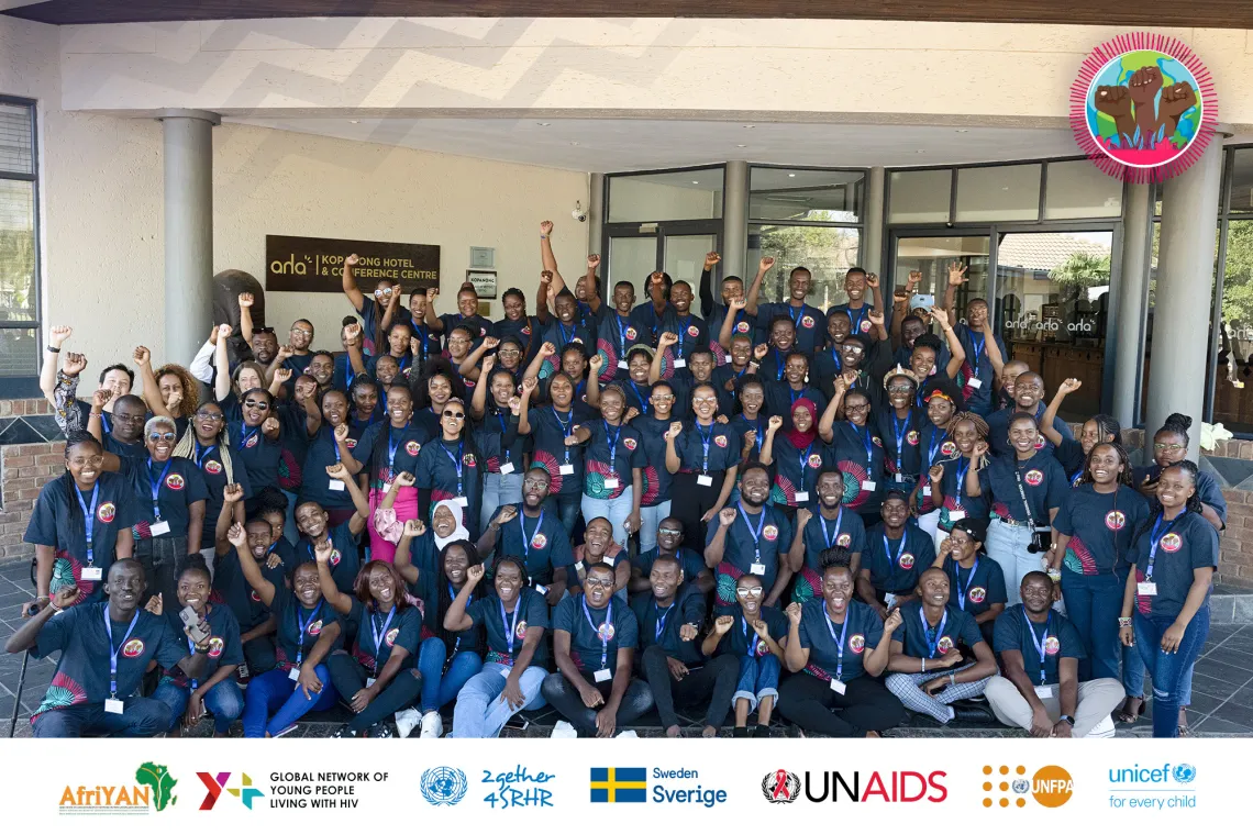 Young advocates pose for a group photo during the UNITED! Leadership summit 