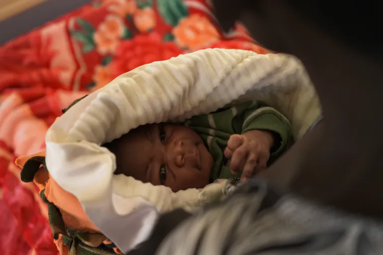 A new born baby inside Rukunyu hospital, Kamwenge District, Uganda.