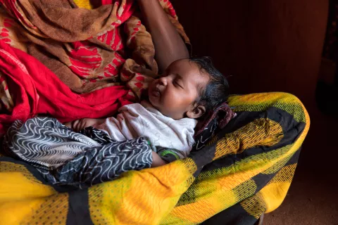 1-month-old infant Hamdi Abdi Omar in Higlowley, Deghabur, Somali. ©UNICEF Ethiopia/2018/noavi