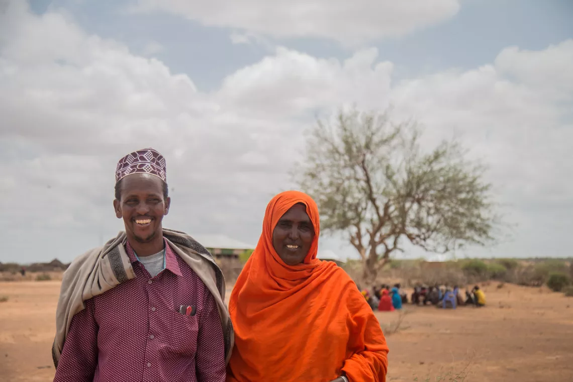 Sheik Abdi Siben, 45, religious leader at Dembelweyine Kebele and Diib Haybe, 40, part of the Community Conversation in the Kebele, Somali Region. © UNICEF Ethiopia/2019/Tadesse