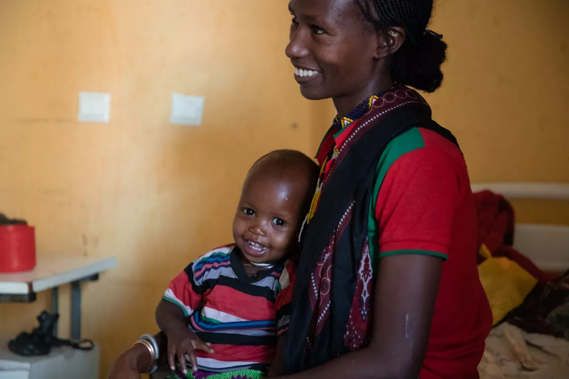 Dermi Gelamo (23) brought her 17 month old baby, Negele Gelma, to the centre because she was suffering from diahorrea, continuous coughing and vomiting