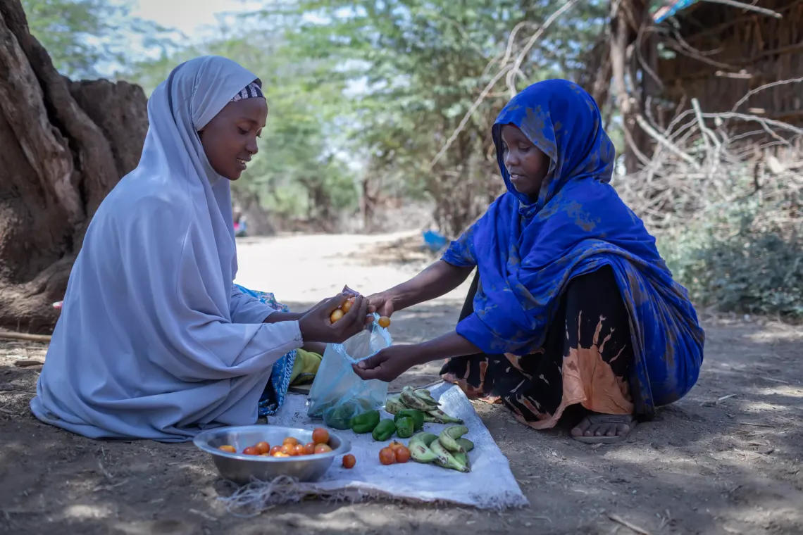 A women buying vegetables 