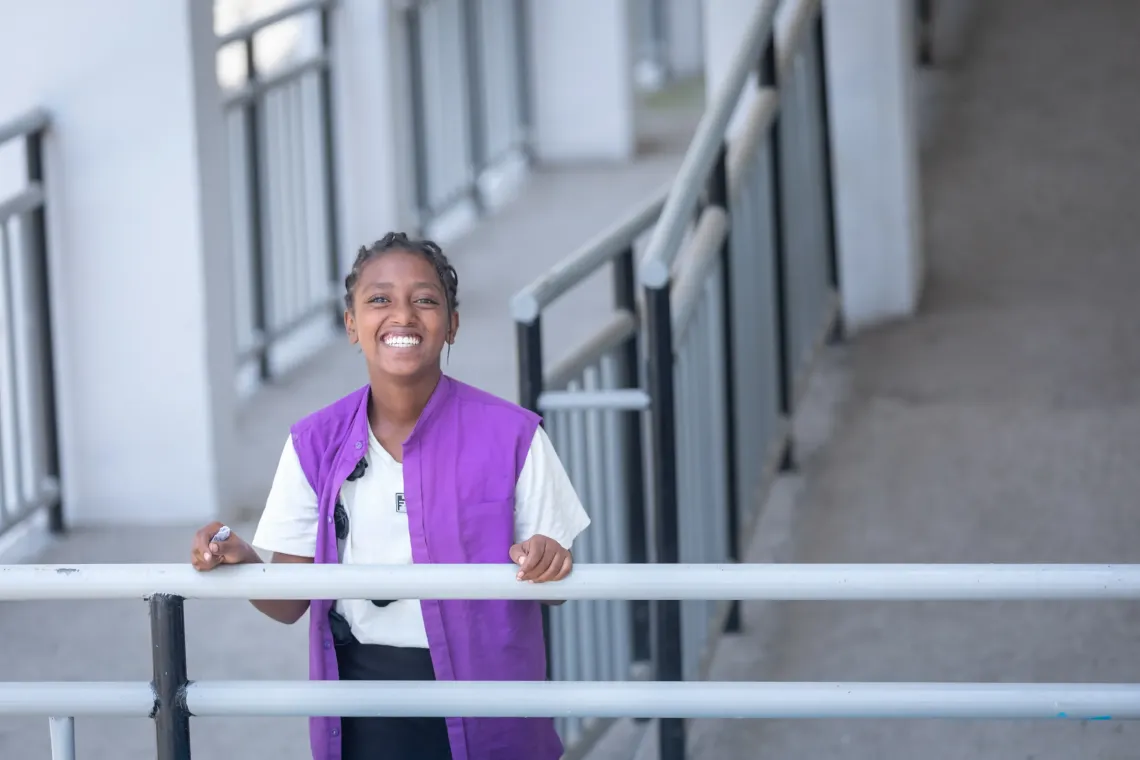 13‑year‑old Netsanet Ayele smiling