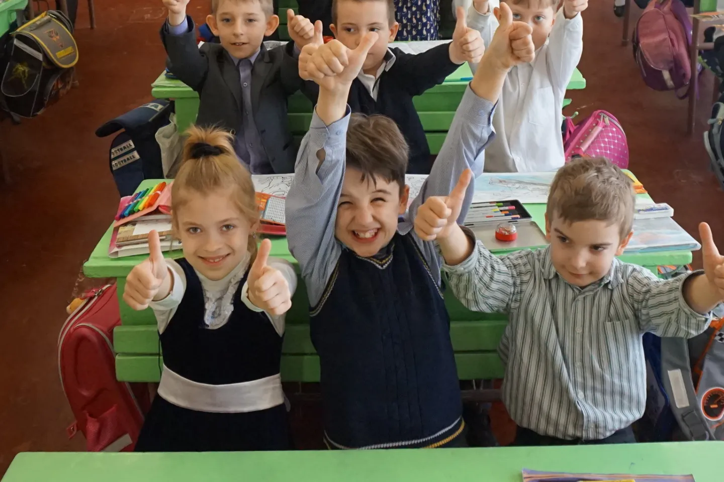 Ukraine students in a class photo