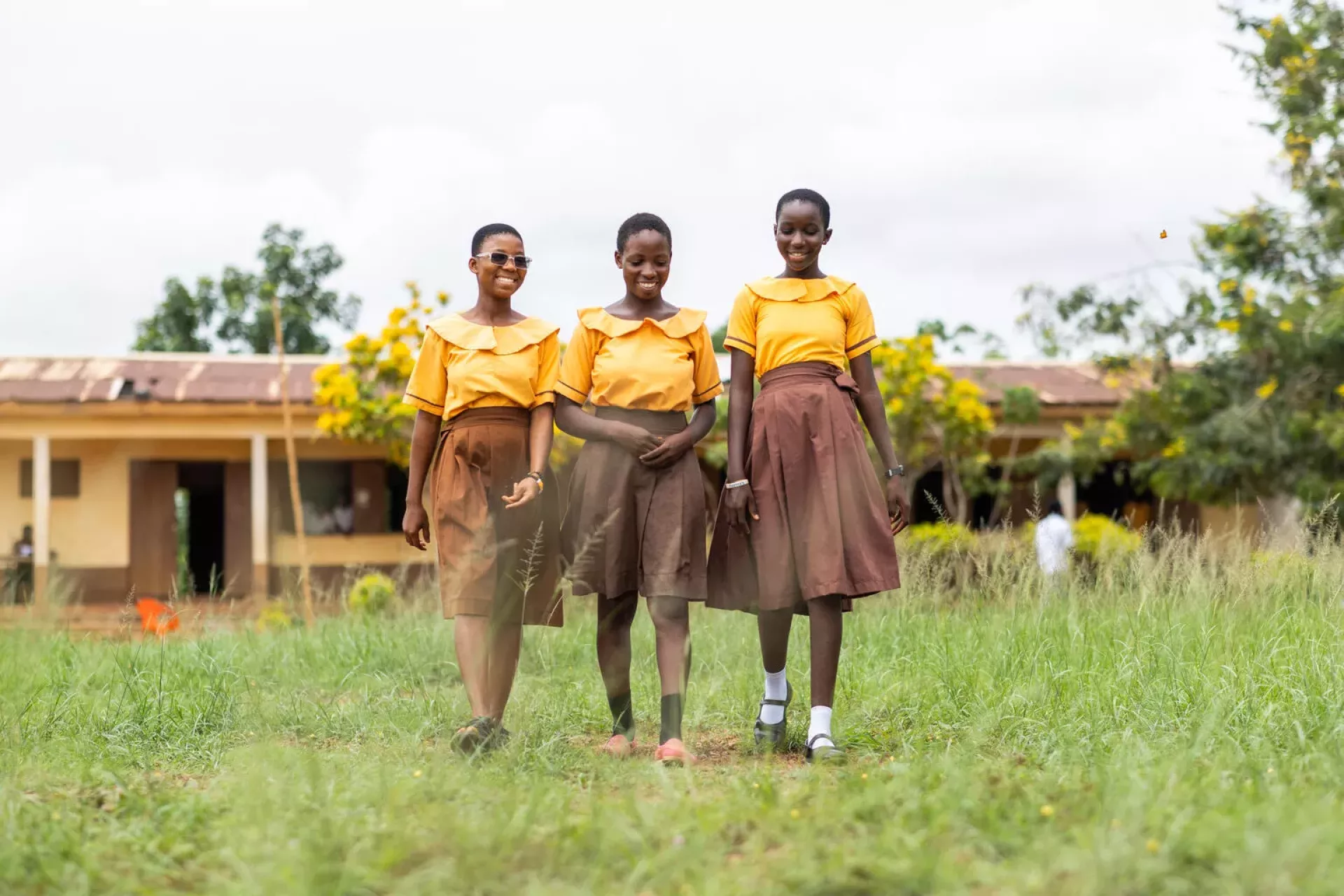 Gloria Nsarkoh, 15 year old JHS 2 student of Obontser Community KG Methodist D/A Basic School, is also a beneficiary of the community initiative. Gloria is a class prefect and the bell girl of the school. The consistent supply of sanitary pads has enabled her to stay in school and has helped her mother save money from the small business she runs.
