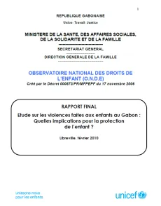 RAPPORT DEFINITIF VIOLENCES FAITES AUX ENFANTS-report cover