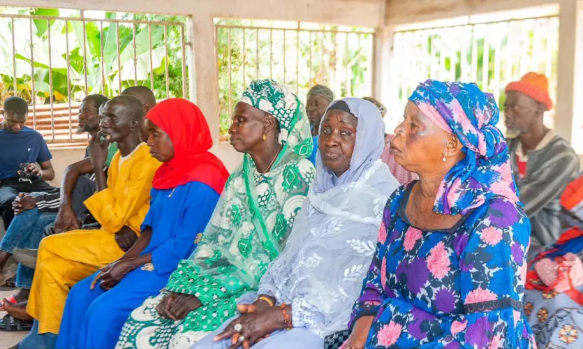 People of Kolior gather to officially establish a Mama Kafo (Grandparents club).