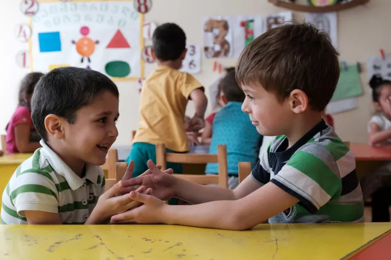 Children playing in kindergarten